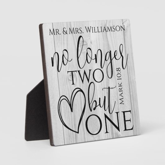 Elegant Christelijk Wedding Scripting Quote Gift Fotoplaat (Voorkant)