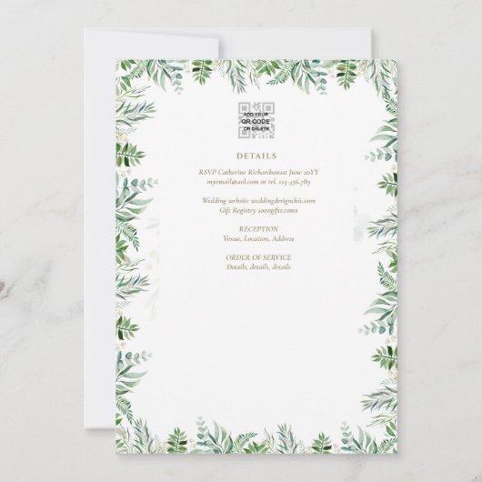 Elegant Christelijk White Lily Rustic Cross Weddin Kaart (Achterkant)