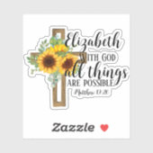 Elegant Christelijke Bijbel Verse Zonnebloemen Kru Sticker (Vel)