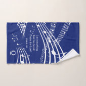 Elegant Christelijke Blue Muzieknoten Monogram Bad Handdoek (Handdoek)