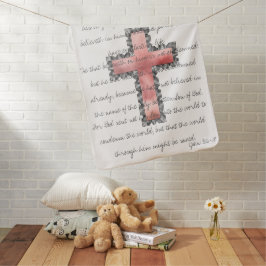 Elegant Christelijke kruisscriptversie Inbakerdoek