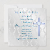 ELEGANT CHRISTENING BABY BOY INVITATION KAART (Achterkant)