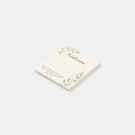 Elegant Christian Botanical Sticky Notes (Schuin)