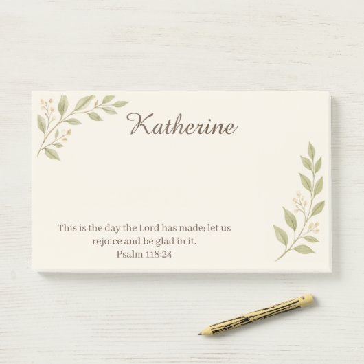 Elegant Christian Botanical Sticky Notes 10"x6" (Op bureau)