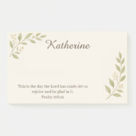 Elegant Christian Botanical Sticky Notes 10"x6"