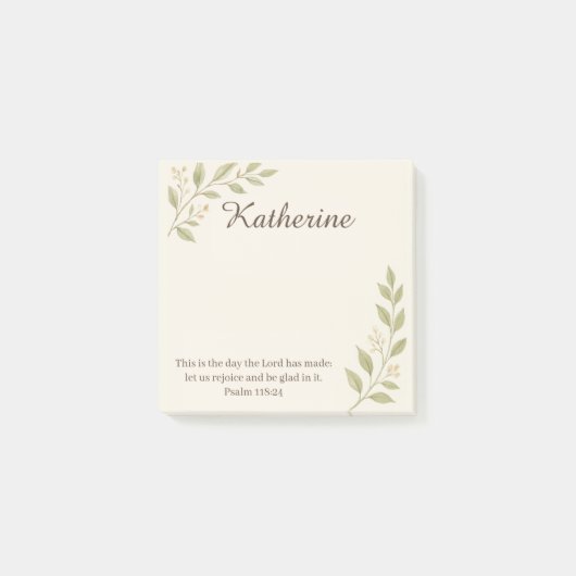Elegant Christian Botanical Sticky Post-It Notes (Voorkant)