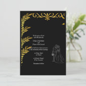 Elegant Christian Wedding Invitation | Gold Floral Kaart (Staand voorkant)
