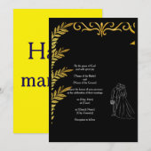 Elegant Christian Wedding Invitation | Gold Floral Kaart (Voorkant / Achterkant)