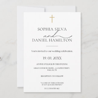 Elegant Christian Wedding Invitation Kaart
