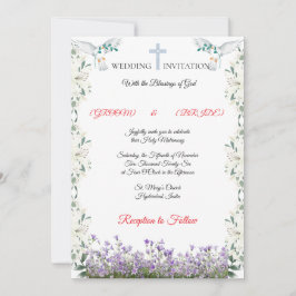 Elegant Christian Wedding Invitation Template Kaart