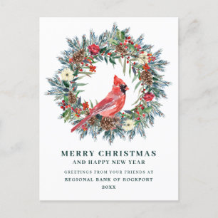 Elegant Christimas Wreath Corporate Greeting Briefkaart