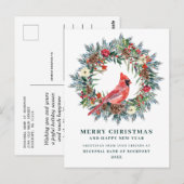 Elegant Christimas Wreath Corporate Greeting Briefkaart (Voorkant / Achterkant)