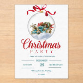 Elegant christmas Acrylic Invitation Acryl Uitnodigingen (Voorkant)