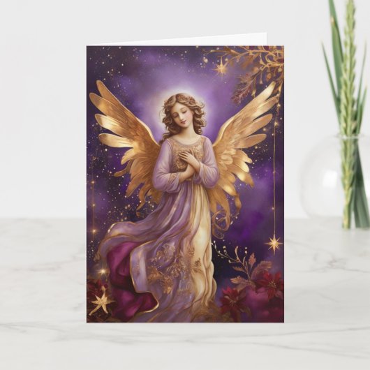  Elegant Christmas Angel Custom Bericht Kaart (Voorkant)