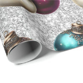 Elegant Christmas Bauble Ornament  Cadeaupapier (Rol Hoek)