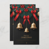 Elegant Christmas Bells Decor – Bedankkaart (Voorkant / Achterkant)