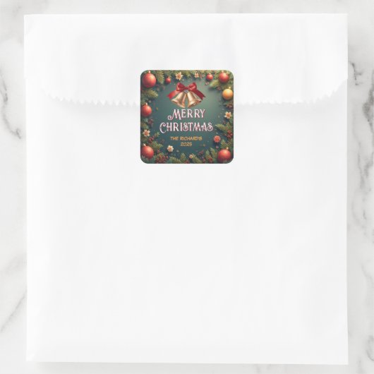 Elegant Christmas Bells Editable Sticker (Tas)