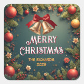 Elegant Christmas Bells Editable Sticker (Voorkant)