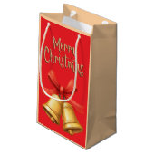Elegant Christmas Bells Red Holiday Art Klein Cadeauzakje (Achterkant Gekanteld)