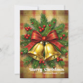 Elegant Christmas bells vintage wreath greeting  Feestdagenkaart (Voorkant)