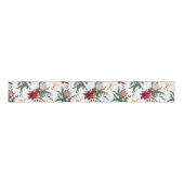 Elegant Christmas Botanical Greenery Pattern Grosgrain Lint (Voorkant)