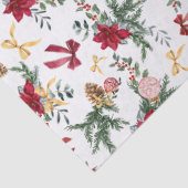 Elegant Christmas Botanical Greenery Pattern Tissuepapier (Detail)