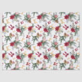 Elegant Christmas Botanical Greenery Pattern Tissuepapier (Voorkant)