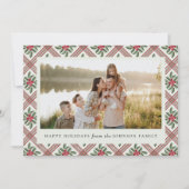 Elegant Christmas Botanical Plaid Feestdagenkaart (Voorkant)