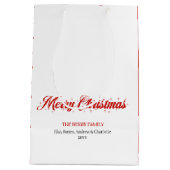 Elegant Christmas Bouquet Floral Holiday Gift Bag Medium Cadeauzakje (Achterkant)
