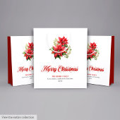 Elegant Christmas Bouquet Script Font Gift Bag Medium Cadeauzakje