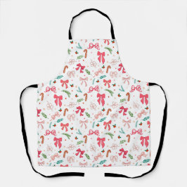 Elegant Christmas bow and candy pattern Schort