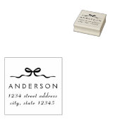 Elegant Christmas Bow Family Name Return Address Rubberstempel (Gestempeld)