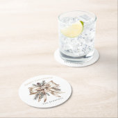 Elegant Christmas Bow Personalized Coasters Ronde Kartonnen Onderzetter (Insitu)