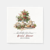 Elegant Christmas Bridal Shower Tea Time Party Servet (Voorkant)