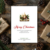 Elegant Christmas candles rustic pine design card Feestdagenkaart