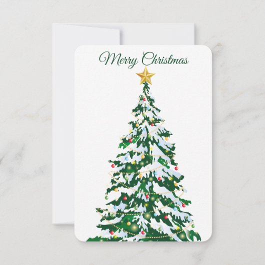 Elegant Christmas Card – Hand-Drawn Tree  Kaart (Achterkant)