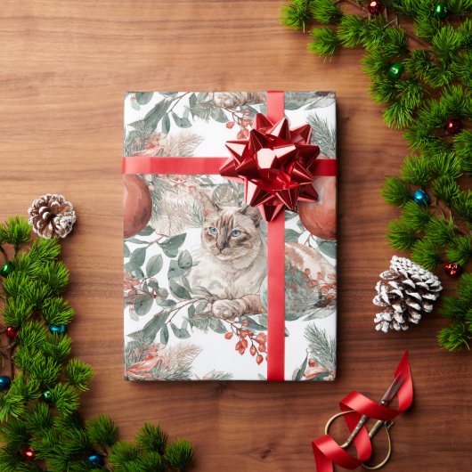 Elegant Christmas Cat Cadeaupapier (Feestdagen Geschenken)