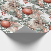 Elegant Christmas Cat Cadeaupapier (Hoek)
