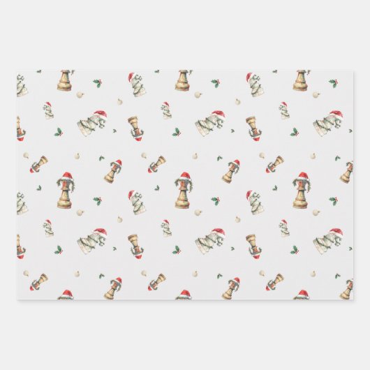 Elegant Christmas Chess Wrapping Paper Sheets (Voorkant 2)