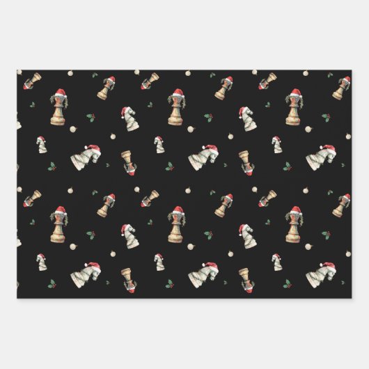 Elegant Christmas Chess Wrapping Paper Sheets (Voorkant)