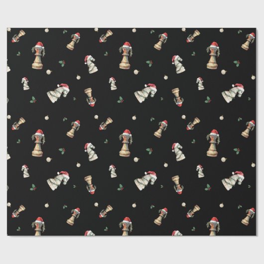 Elegant Christmas Chess Wrapping Paper Sheets Cadeaupapier (Vlak)