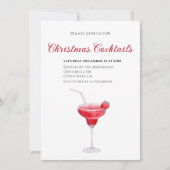 Elegant Christmas Cocktail Party Invitation Kaart (Voorkant)