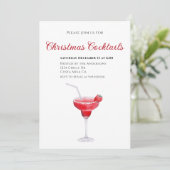 Elegant Christmas Cocktail Party Invitation Kaart (Staand voorkant)