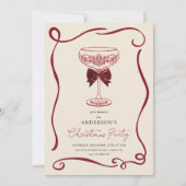 Elegant Christmas Cocktail Party Invitation Kaart (Voorkant)