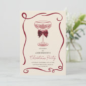 Elegant Christmas Cocktail Party Invitation Kaart (Staand voorkant)