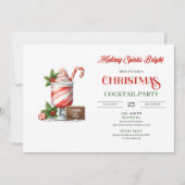 Elegant Christmas Cocktails Party printable invite Kaart (Voorkant)