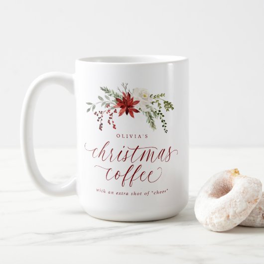 Elegant Christmas Coffee with a Shot Gift for Her Koffiemok (Met donut)