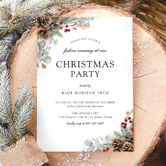 Elegant Christmas Corporate Party Kaart