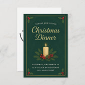 Elegant Christmas Dinner Invitation Kaart (Voorkant / Achterkant)