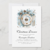 Elegant Christmas Dinner Invitation  Kaart (Voorkant)
